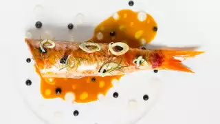 Red Mullet, taggiasca olive, piquillo pepper, fennel, lemon